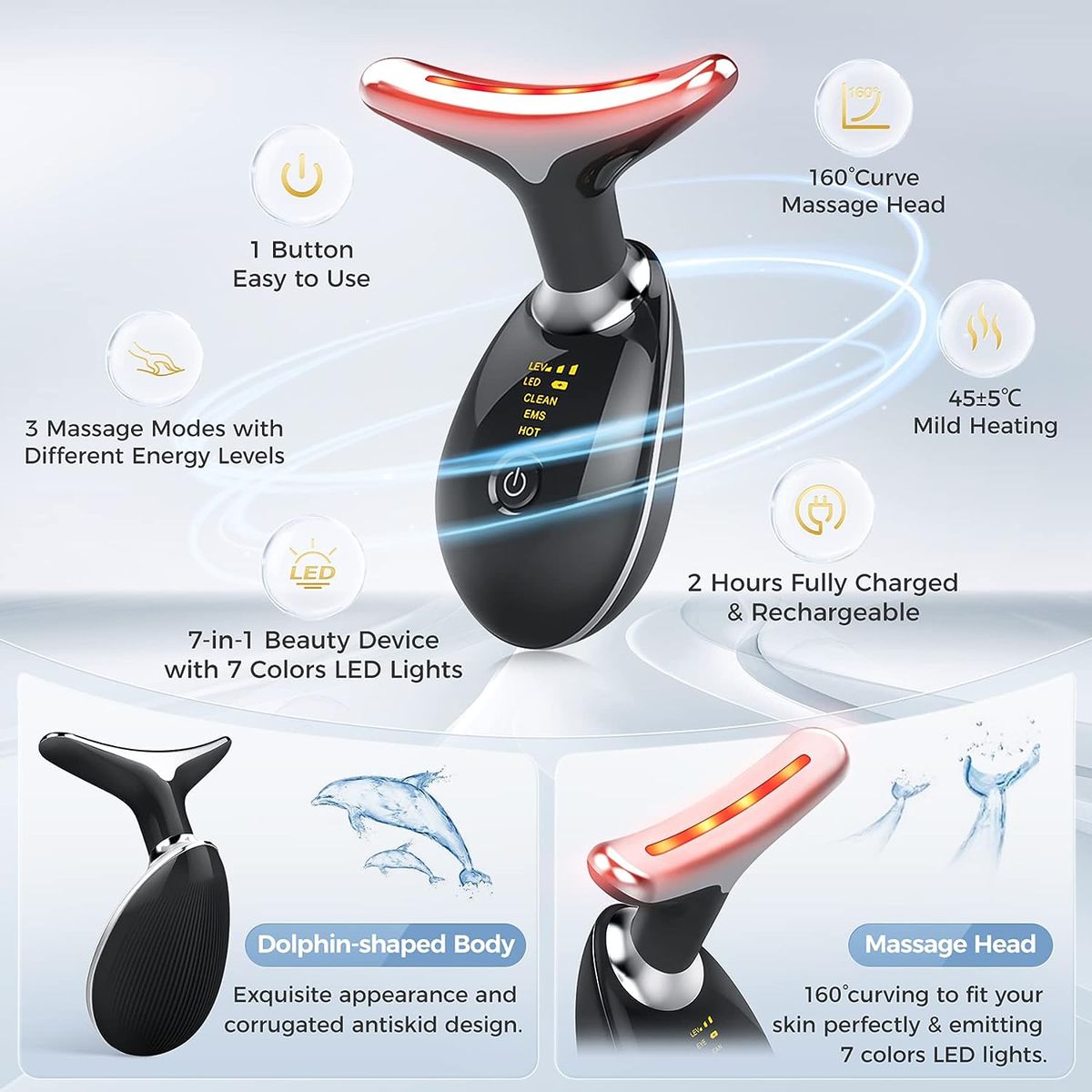 ELECTRIC FACE MASSAGER,BEAUTY,NECK,JAWLINE,HIGH FRE-QUENCY VIBRATION FIRMING WRINKLE REMOVAL